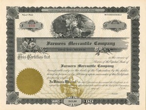 Farmers Mercantile Co. - Unissued Stock Certificate